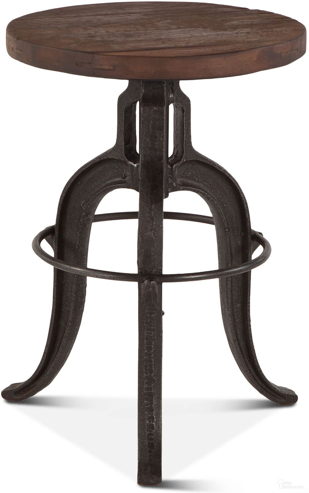 Paxton Stool 16 Inch Teak Top In Reclaimed Brown