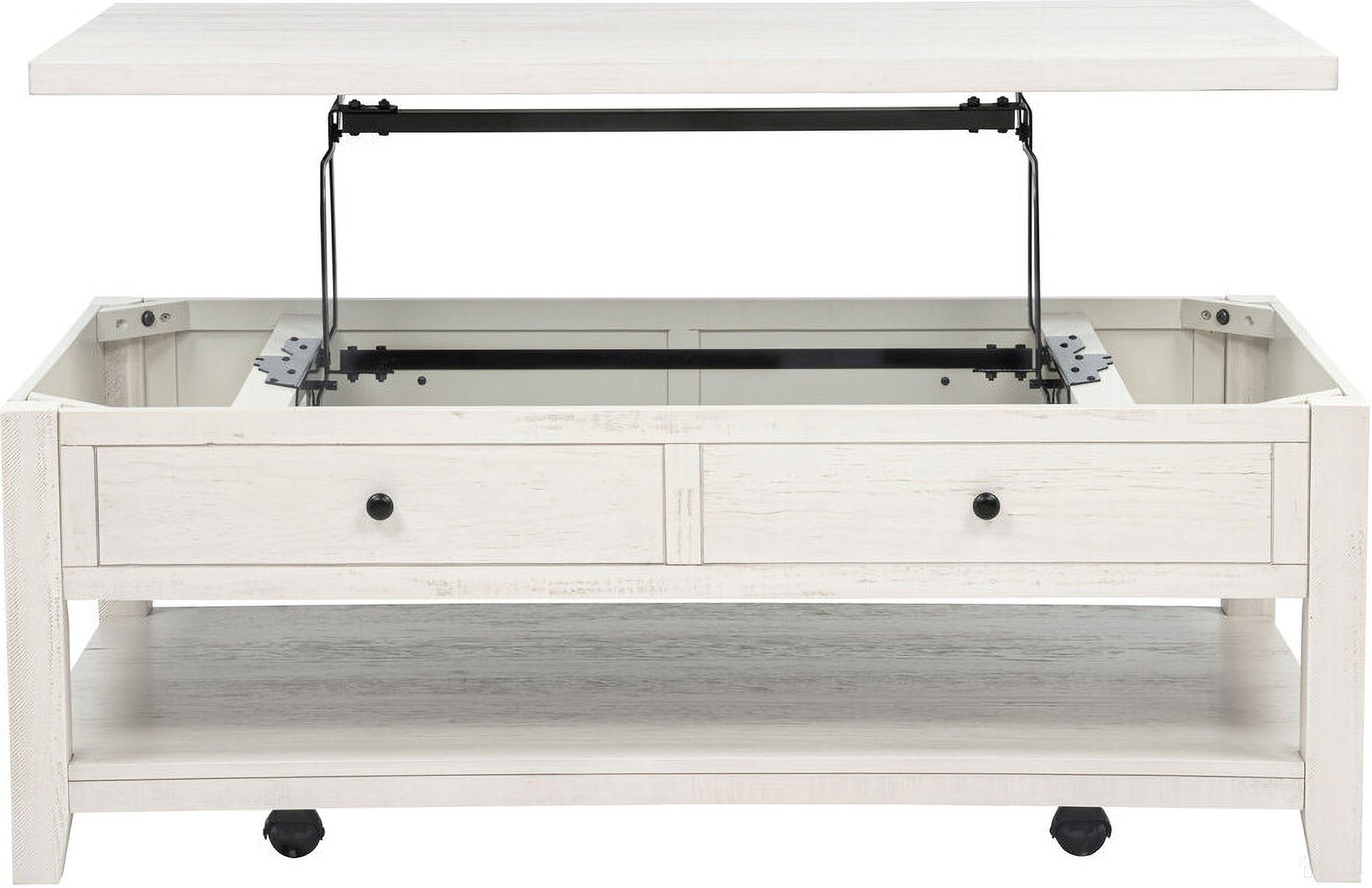 The appearance of Payne 48-Inch Mobile Lift Top Coffee Table In Distressed White designed by Coaster in the coastal interior design. This distressed white piece of furniture was selected by 1StopBedrooms from Payne Collection to add a touch of cosiness and style into your home. Sku: 710555. Material: Pine.