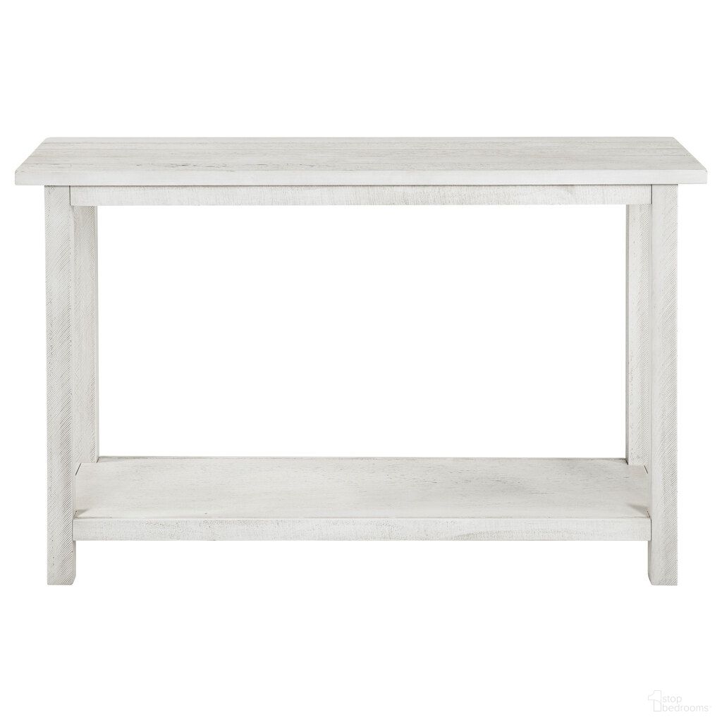 The appearance of Payne Wood Entryway Sofa Console Table In Distressed White designed by Coaster in the country / farmhouse interior design. This distressed white piece of furniture  was selected by 1StopBedrooms from Payne Collection to add a touch of cosiness and style into your home. Sku: 710559. Material: MDF.