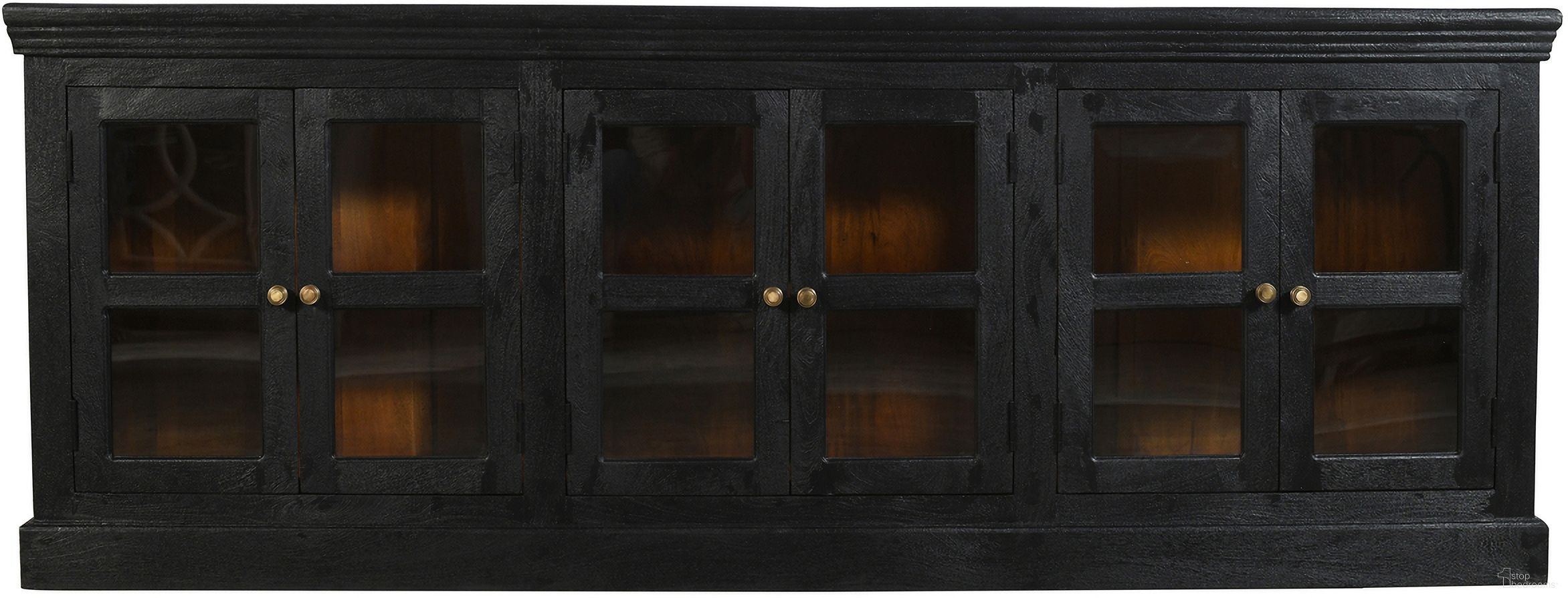 The appearance of Peachtree 6 Door Mango Wood Sideboard In Charcoal Grey designed by Moti in the traditional interior design. This charcoal grey piece of furniture was selected by 1StopBedrooms from Peachtree Collection to add a touch of cosiness and style into your home. Sku: 44109006. Material: Wood.