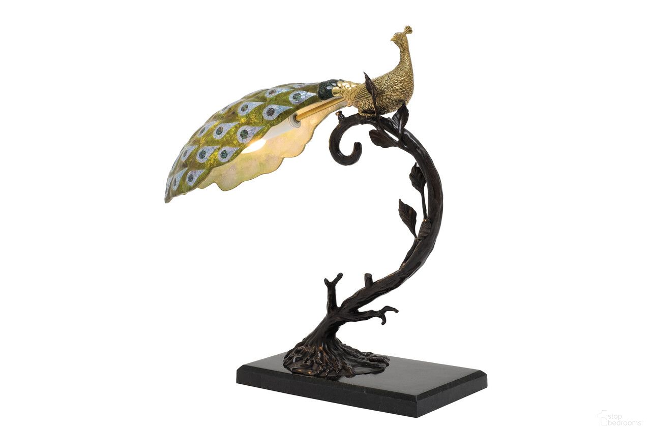 Peacock Desk Lamp In Bronze