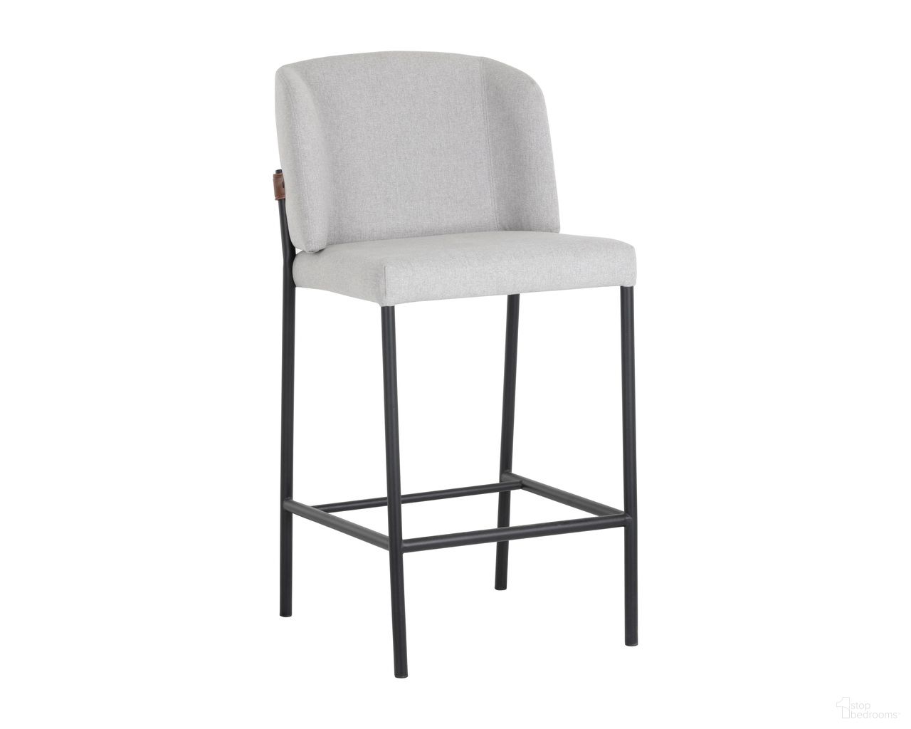 Pearce Counter Stool Set of 2 In Light Grey and Bravo Cognac