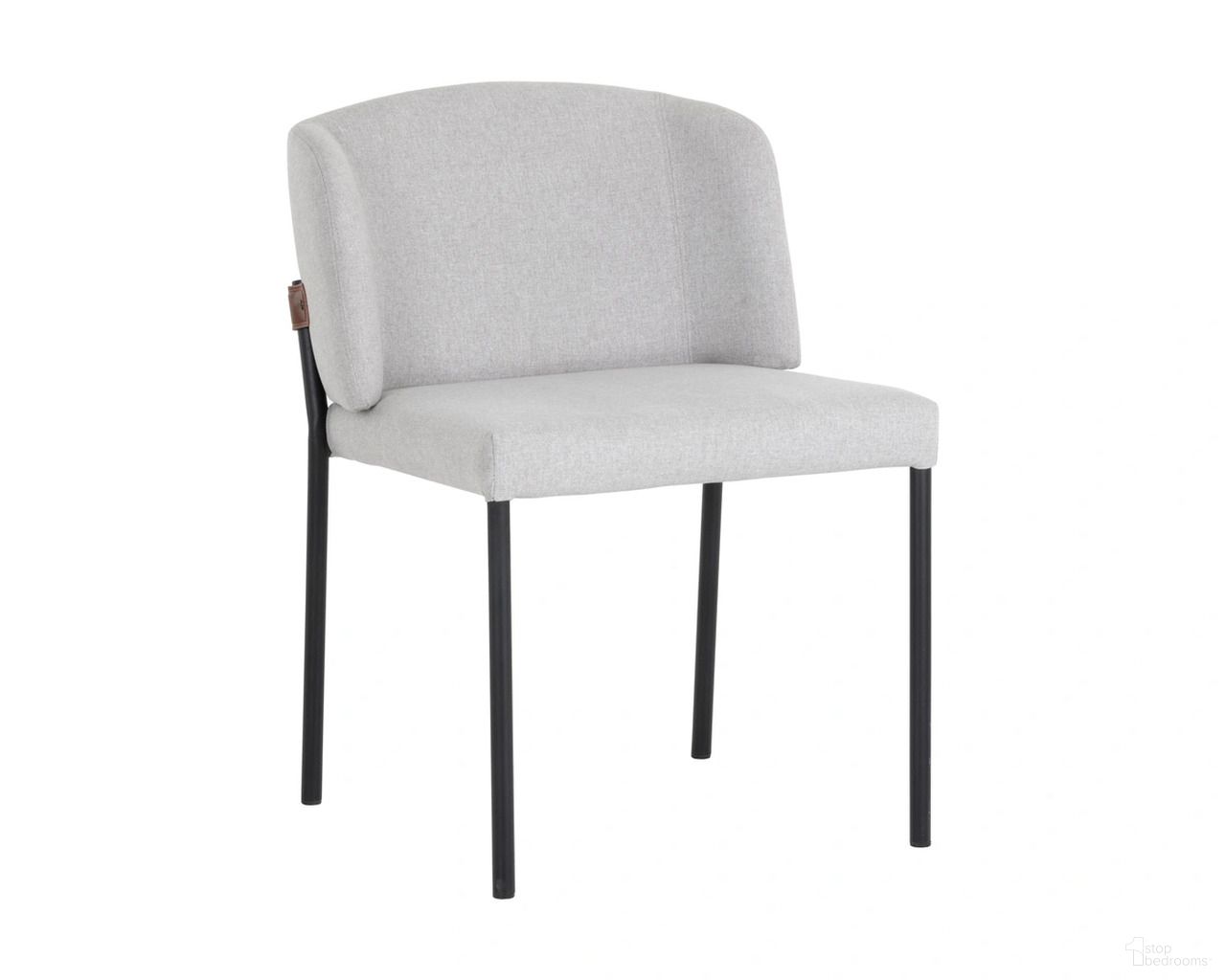 Pearce Dining Chair Set of 2 In Light Grey and Bravo Cognac