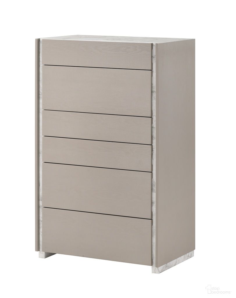 The appearance of Pearl Chest In Matte Taupe designed by J&M in the modern / contemporary interior design. This matte taupe piece of furniture was selected by 1StopBedrooms from Pearl Collection to add a touch of cosiness and style into your home. Sku: 17247-C.