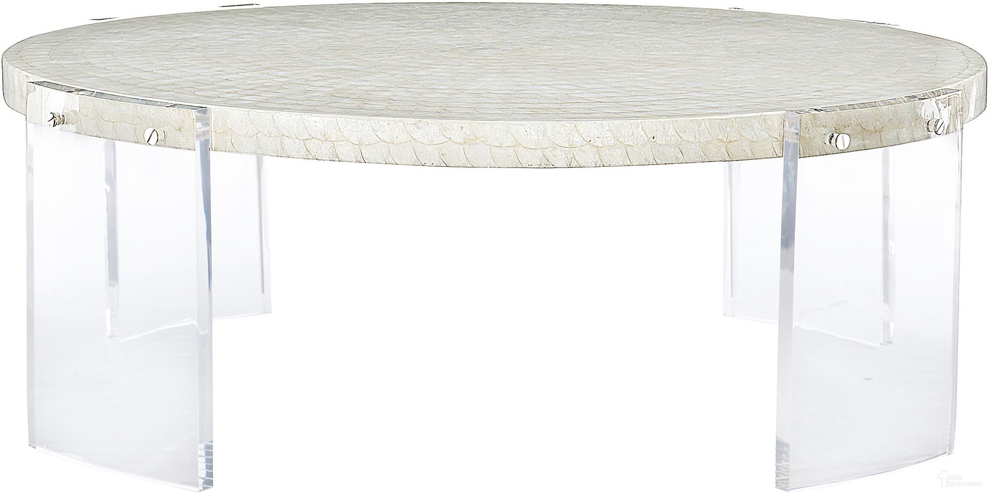 The appearance of Pearle Cocktail Table designed by Bernhardt in the modern / contemporary interior design. This clear/natural piece of furniture was selected by 1StopBedrooms from Pearle Collection to add a touch of cosiness and style into your home. Sku: 305016. Material: Natural.