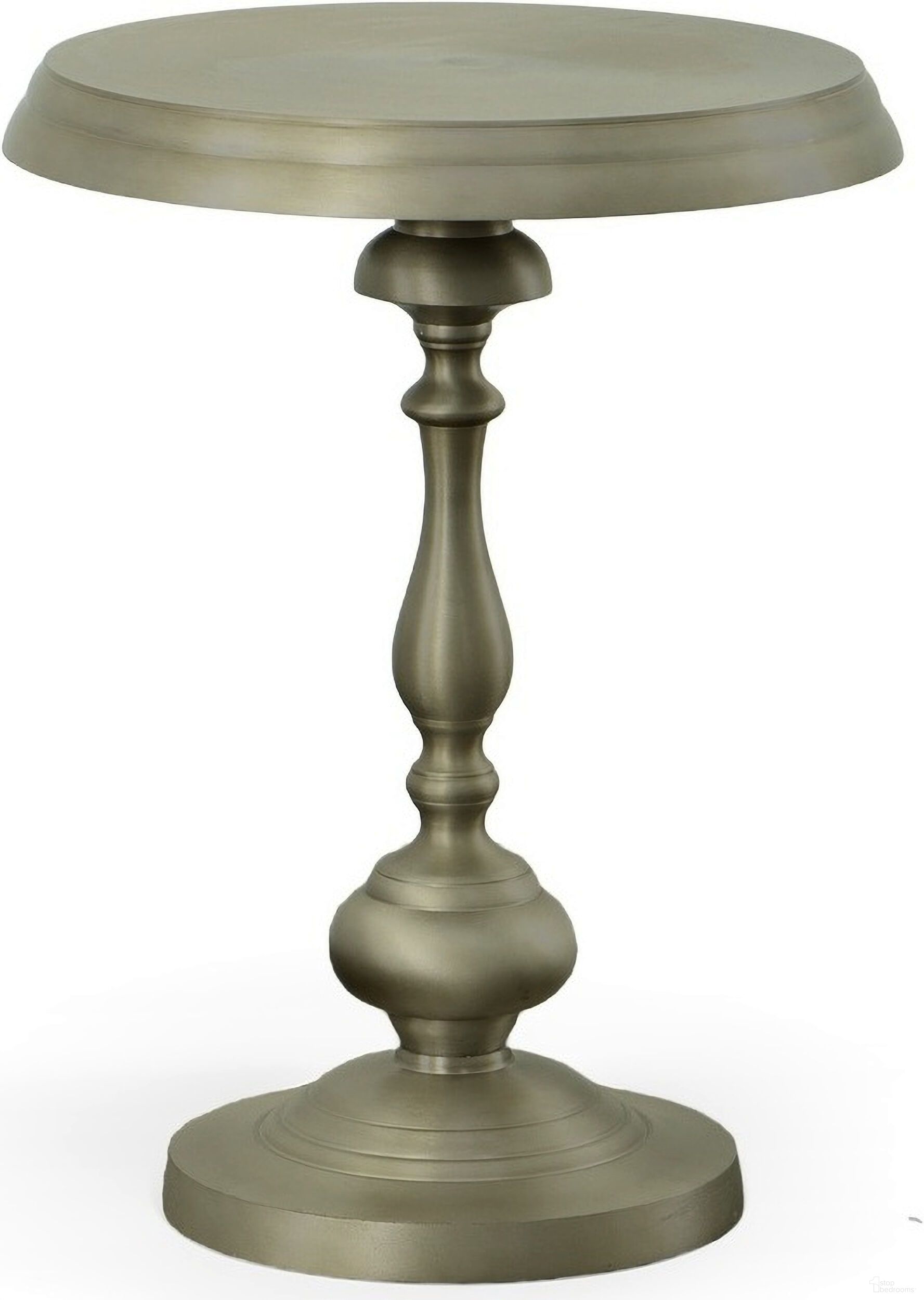 The appearance of Pearson Metal Accent Table In Antique Nickel designed by Carolina Living in the traditional interior design. This antique nickel piece of furniture  was selected by 1StopBedrooms from Pearson Collection to add a touch of cosiness and style into your home. Sku: CF4218-AN. Material: Aluminum.