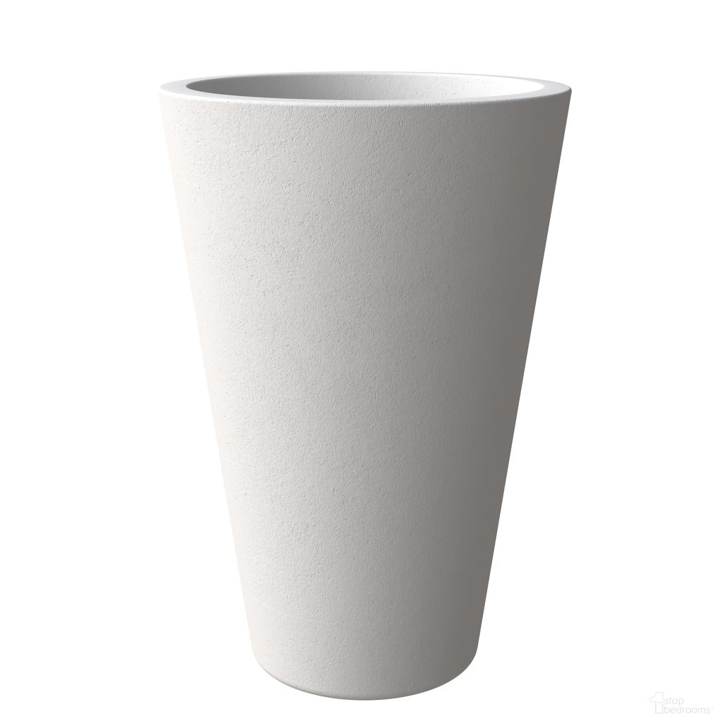 Pebble Poly Stone 23.6 Inch Dia. Planter In White