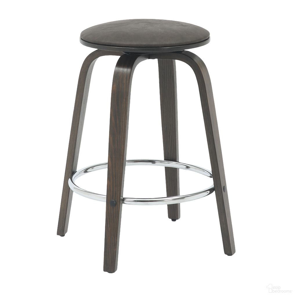 The appearance of Pelya Modern Style Wooden Counter Stool In Walnut Glazed Color and Brown designed by LeisureMod in the modern / contemporary interior design. This dark walnut brown piece of furniture was selected by 1StopBedrooms from Pelya Collection to add a touch of cosiness and style into your home. Sku: PRCDW-26BR. Material: Leather.
