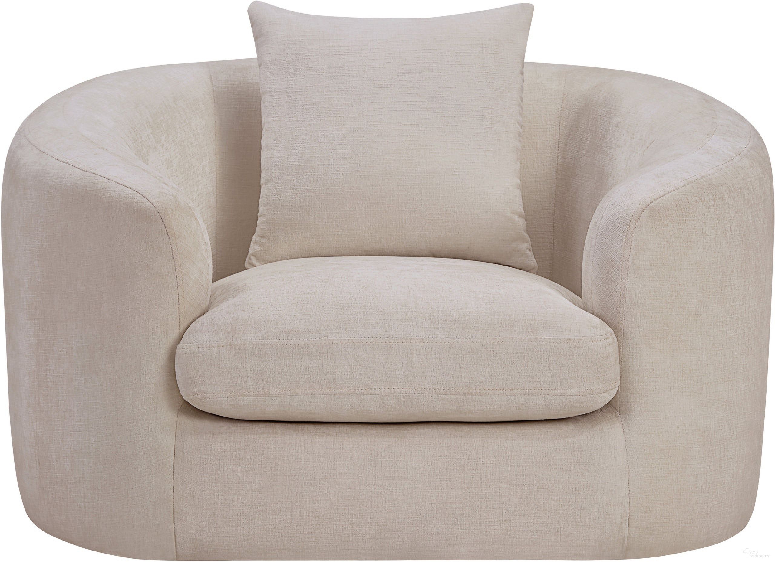 The appearance of Penelope Chenille Fabric Chair In Beige Chenille designed by Meridian in the modern / contemporary interior design. This beige chenille piece of furniture  was selected by 1StopBedrooms from Penelope Collection to add a touch of cosiness and style into your home. Sku: 44073Beige-C. Material: Chenille.