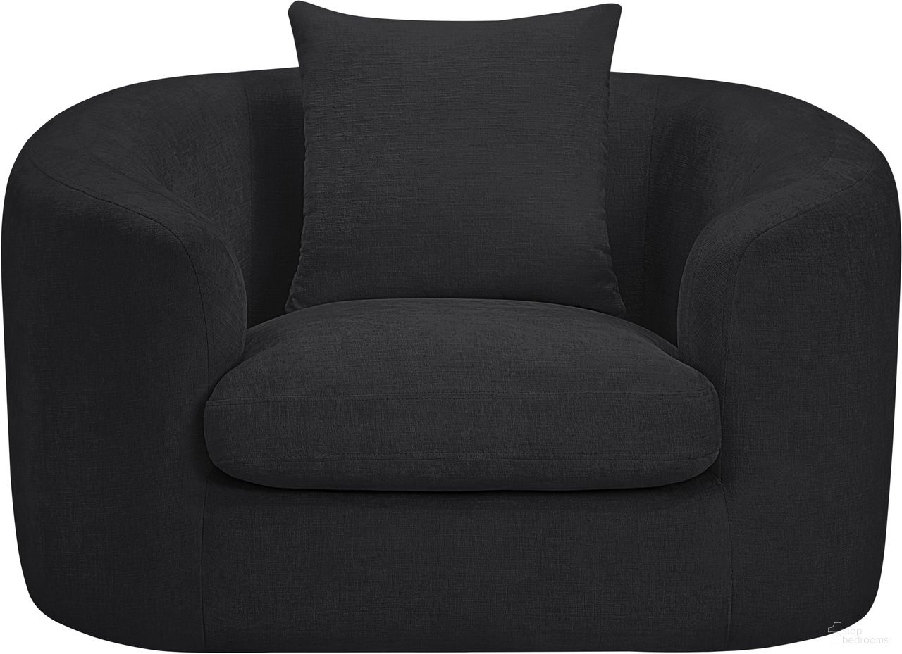 The appearance of Penelope Chenille Fabric Chair In Black designed by Meridian in the modern / contemporary interior design. This black piece of furniture was selected by 1StopBedrooms from Penelope Collection to add a touch of cosiness and style into your home. Sku: 44073Black-C. Material: Chenille.