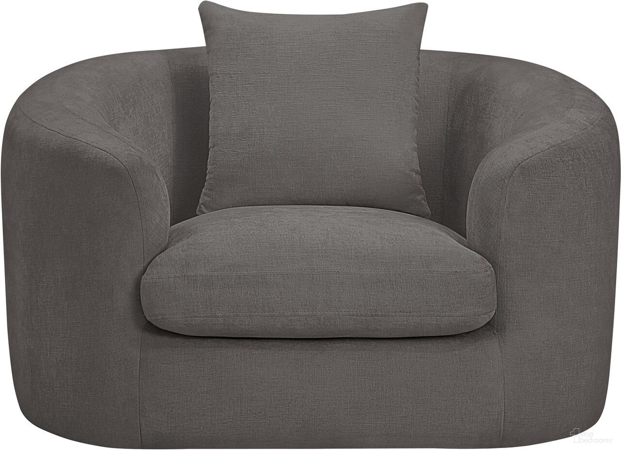 The appearance of Penelope Chenille Fabric Chair In Grey Chenille designed by Meridian in the modern / contemporary interior design. This grey chenille piece of furniture  was selected by 1StopBedrooms from Penelope Collection to add a touch of cosiness and style into your home. Sku: 44073Grey-C. Material: Chenille.