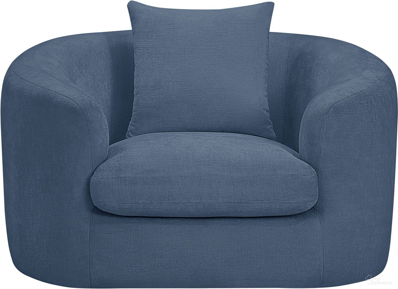 The appearance of Penelope Chenille Fabric Chair In Light Blue designed by Meridian in the modern / contemporary interior design. This light blue piece of furniture  was selected by 1StopBedrooms from Penelope Collection to add a touch of cosiness and style into your home. Sku: 44073LtBlu-C. Material: Chenille.
