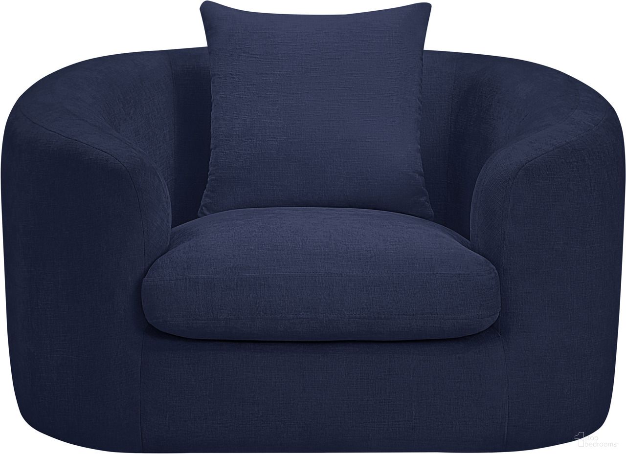 The appearance of Penelope Chenille Fabric Chair In Navy designed by Meridian in the modern / contemporary interior design. This navy piece of furniture was selected by 1StopBedrooms from Penelope Collection to add a touch of cosiness and style into your home. Sku: 44073Navy-C. Material: Chenille.