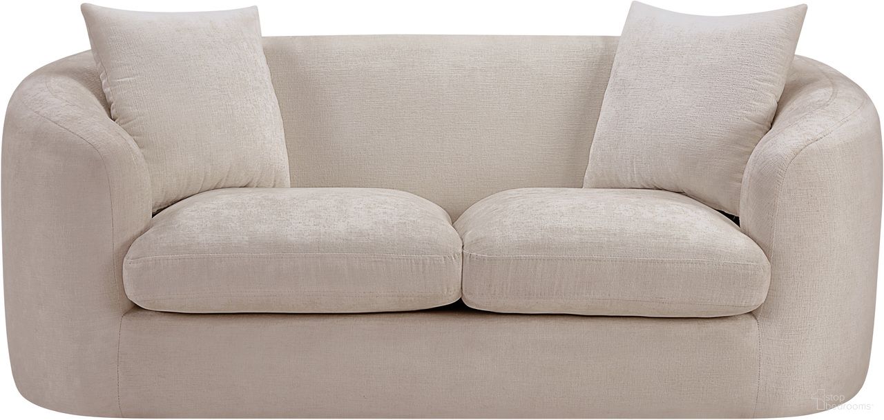 The appearance of Penelope Chenille Fabric Loveseat In Beige Chenille designed by Meridian in the modern / contemporary interior design. This beige chenille piece of furniture was selected by 1StopBedrooms from Penelope Collection to add a touch of cosiness and style into your home. Sku: 44073Beige-L. Material: Chenille.
