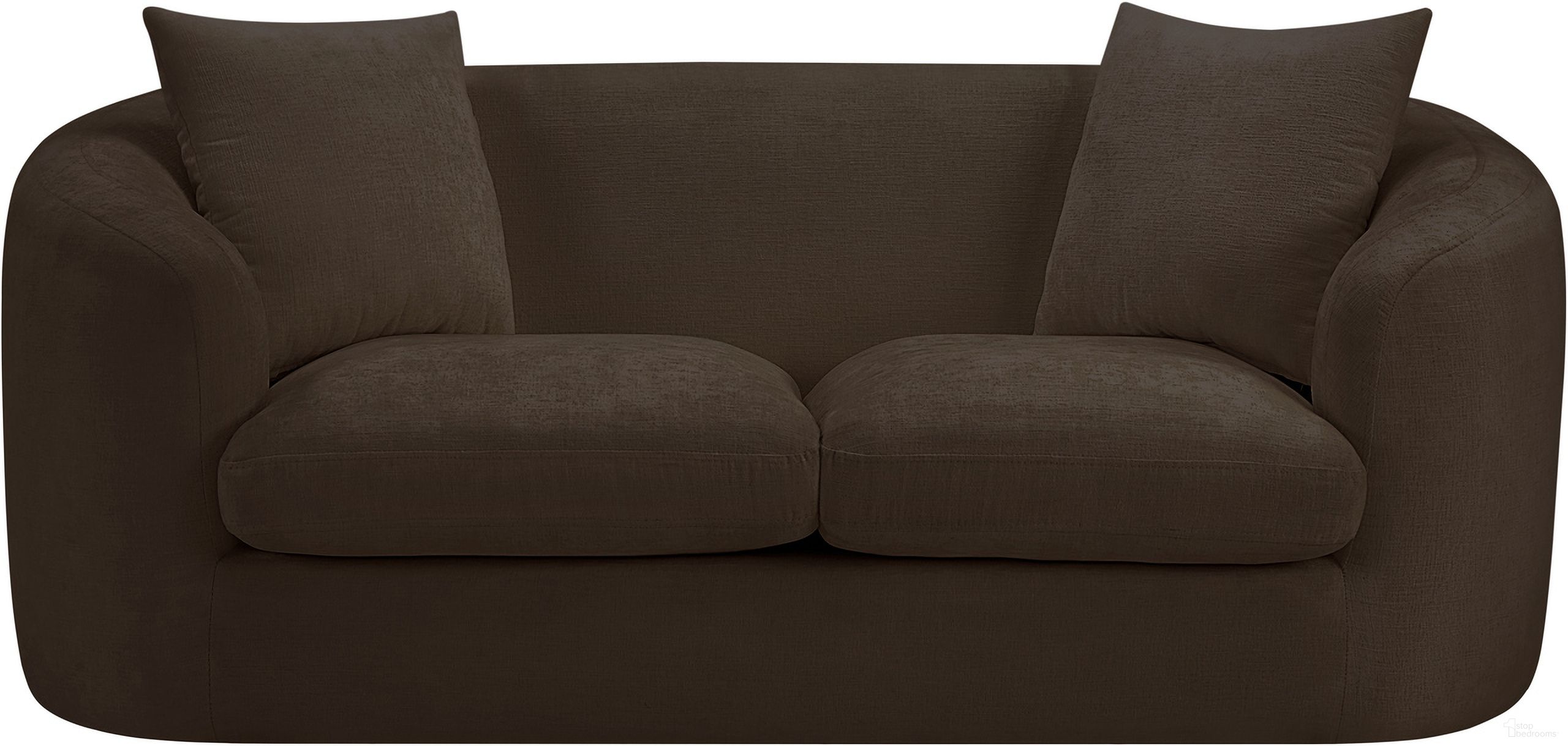 The appearance of Penelope Chenille Fabric Loveseat In Brown designed by Meridian in the modern / contemporary interior design. This brown piece of furniture was selected by 1StopBedrooms from Penelope Collection to add a touch of cosiness and style into your home. Sku: 44073Brown-L. Material: Chenille.