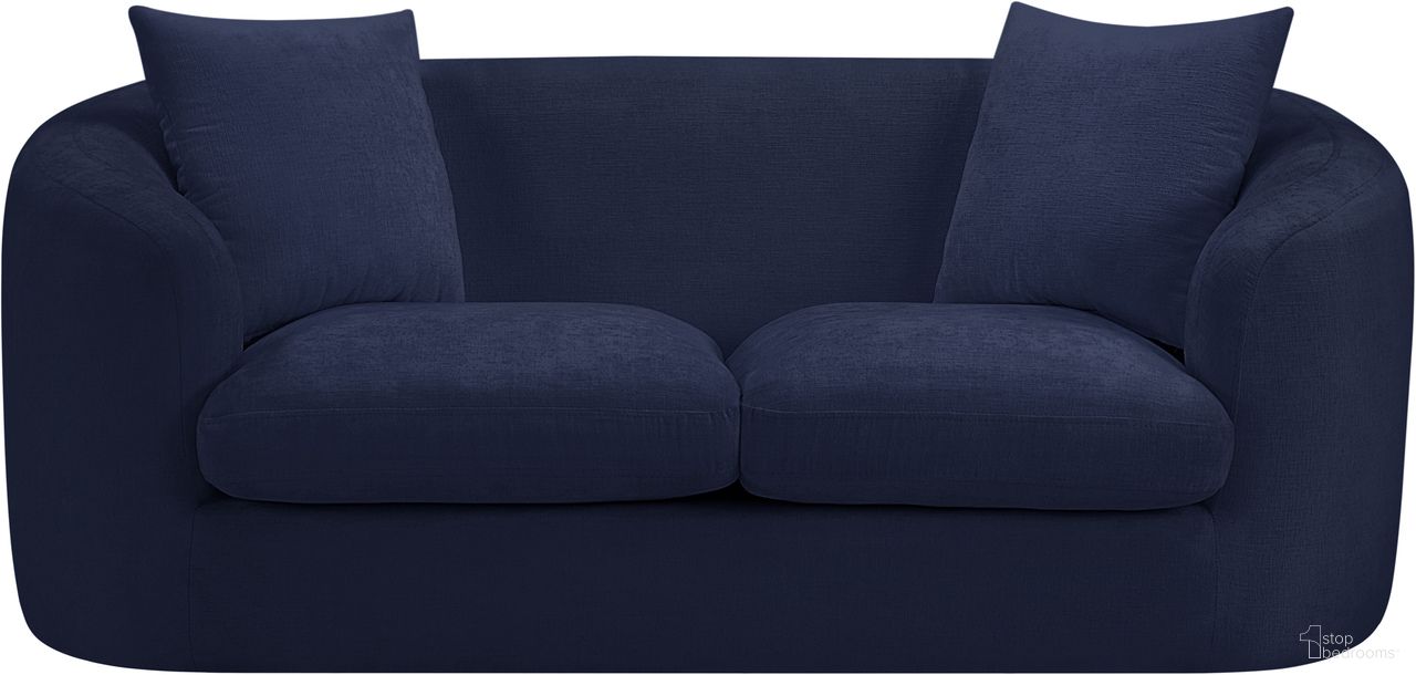 The appearance of Penelope Chenille Fabric Loveseat In Navy designed by Meridian in the modern / contemporary interior design. This navy piece of furniture was selected by 1StopBedrooms from Penelope Collection to add a touch of cosiness and style into your home. Sku: 44073Navy-L. Material: Chenille.