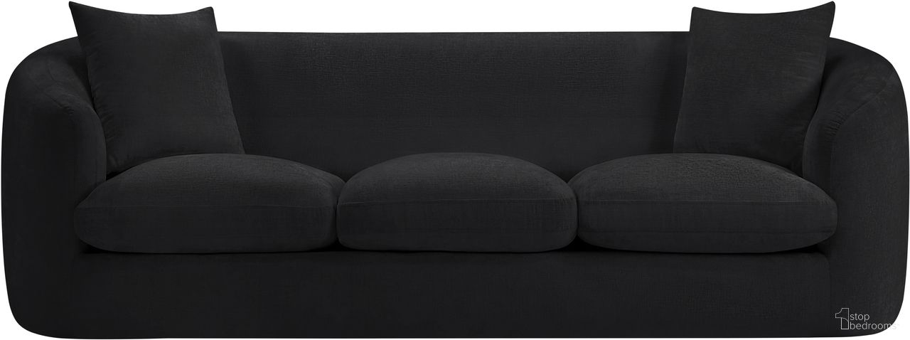 The appearance of Penelope Chenille Fabric Sofa In Black designed by Meridian in the modern / contemporary interior design. This black piece of furniture was selected by 1StopBedrooms from Penelope Collection to add a touch of cosiness and style into your home. Sku: 44073Black-S. Material: Chenille.