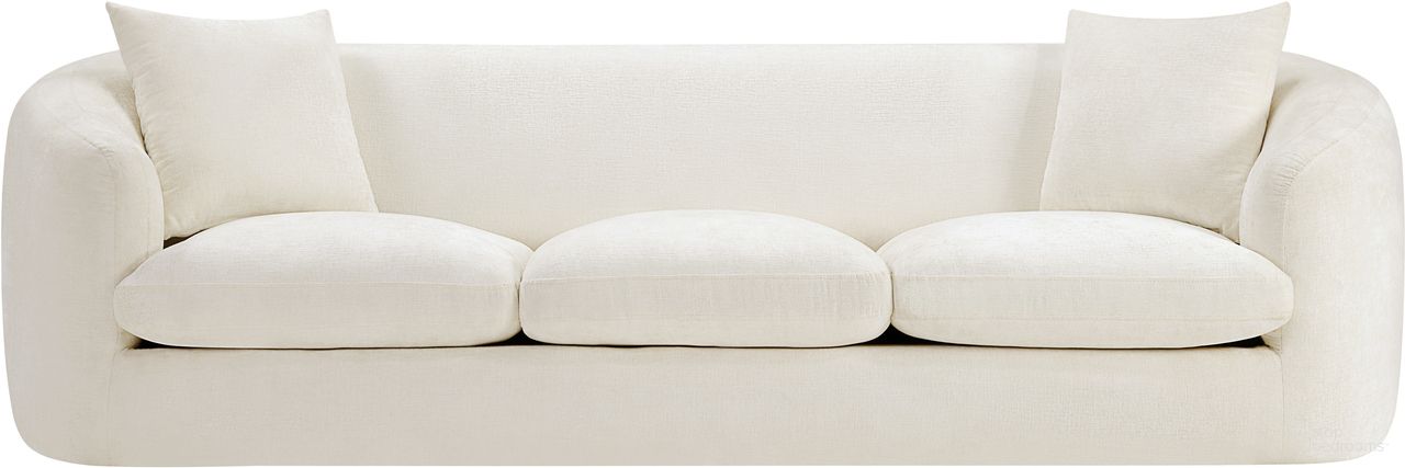 Penelope Chenille Fabric Sofa In Cream Chenille