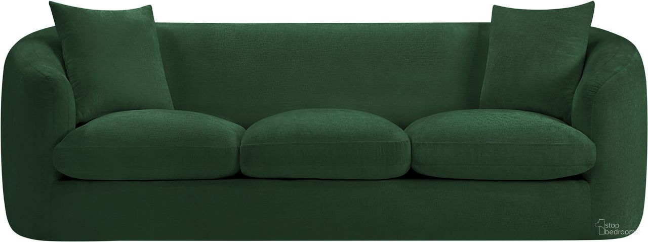 The appearance of Penelope Chenille Fabric Sofa In Green designed by Meridian in the modern / contemporary interior design. This green piece of furniture was selected by 1StopBedrooms from Penelope Collection to add a touch of cosiness and style into your home. Sku: 44073Green-S. Material: Chenille.