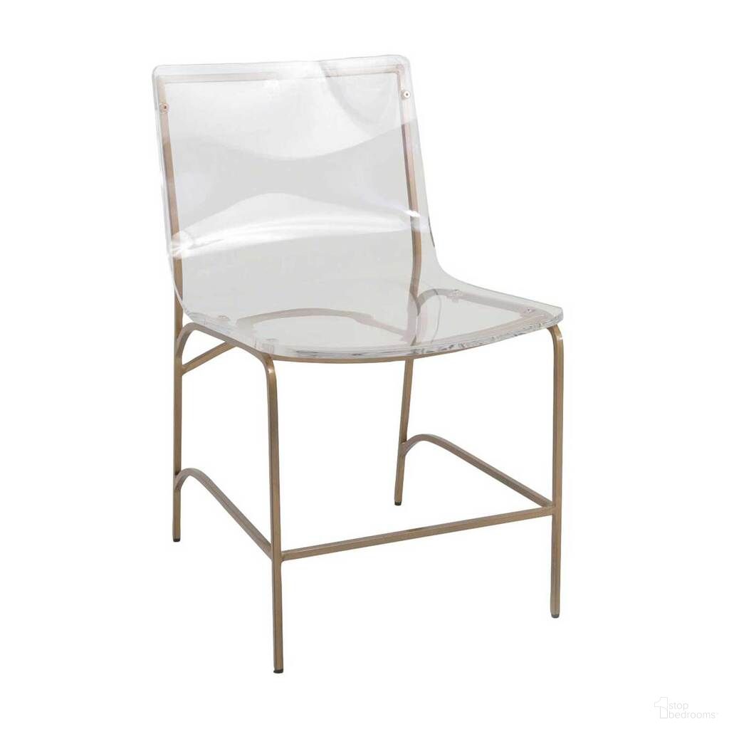 The appearance of Penelope Dining Chair In Antique Gold and Clear designed by Gabby in the transitional interior design. This antique gold/clear piece of furniture was selected by 1StopBedrooms from Penelope Collection to add a touch of cosiness and style into your home. Sku: SCH-153000. Material: Iron. Chair Type: Side Chair.