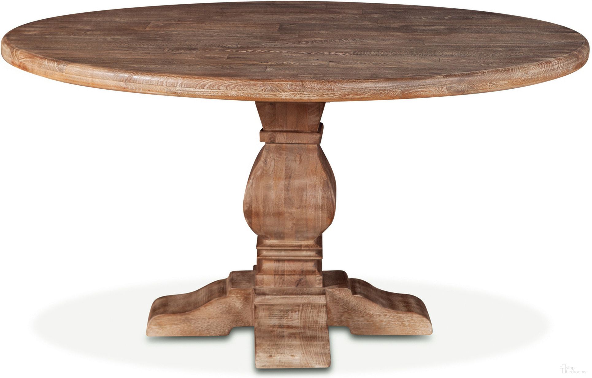 The appearance of Pengrove 54 Inch Round Dining Table In Antique Oak designed by Home Trends and Design in the coastal interior design. This antique oak piece of furniture  was selected by 1StopBedrooms from Pengrove Collection to add a touch of cosiness and style into your home. Sku: ZWPG5429. Table Base Style: Pedestal. Table Top Shape: Round. Size: 54". Material: Mango Wood.
