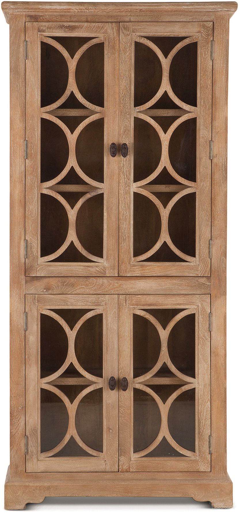 The appearance of Pengrove Glass Cabinet In Antique Oak designed by Home Trends and Design in the coastal interior design. This antique oak piece of furniture  was selected by 1StopBedrooms from Pengrove Collection to add a touch of cosiness and style into your home. Sku: ZWPG3815. Material: Mango Wood.