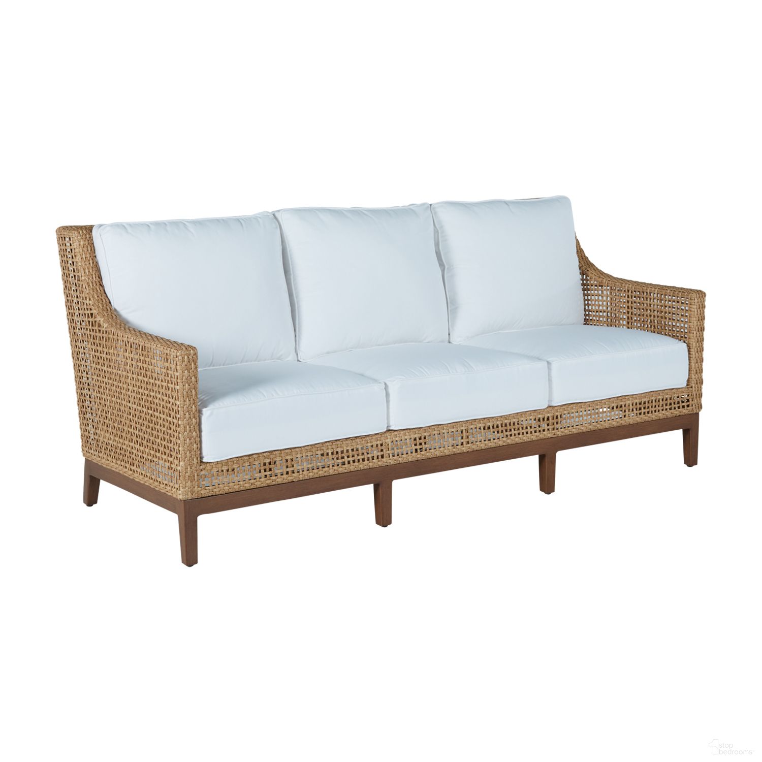The appearance of Peninsula Woven Sofa In Avila Navy designed by Summer Classics in the traditional interior design. This avila navy piece of furniture was selected by 1StopBedrooms from Peninsula Collection to add a touch of cosiness and style into your home. Sku: 423437+C522P4947N. Material: Wicker.