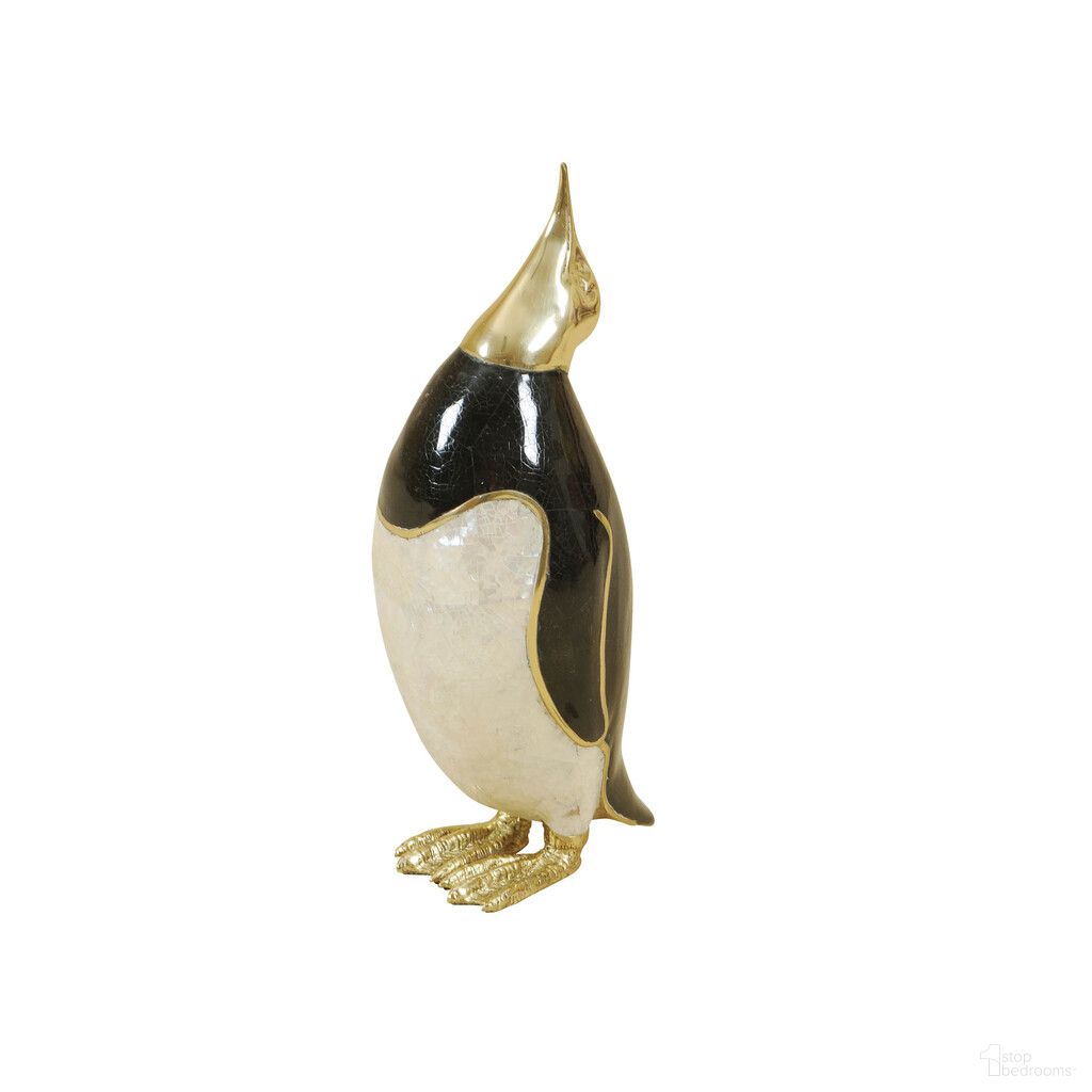 The appearance of Penny Penguin In Brass and Black designed by Maitland-Smith in the modern / contemporary interior design. This brass and black piece of furniture was selected by 1StopBedrooms from Maitland Smith Collection to add a touch of cosiness and style into your home. Sku: 8102-10. Material: Penshell.