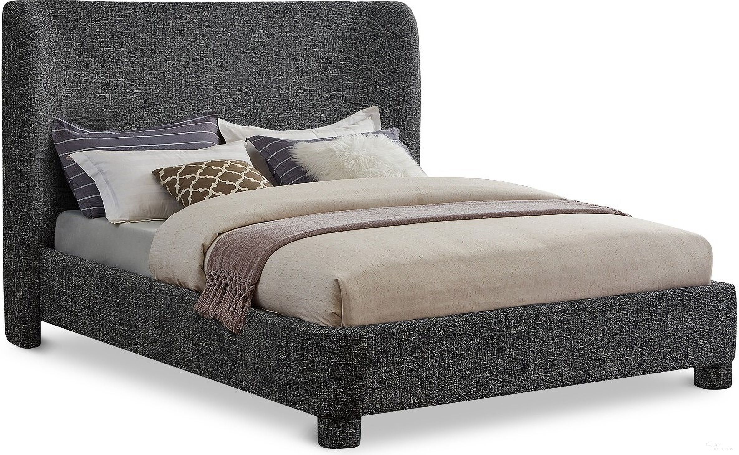 Penny Polyester Fabric King Bed In Black