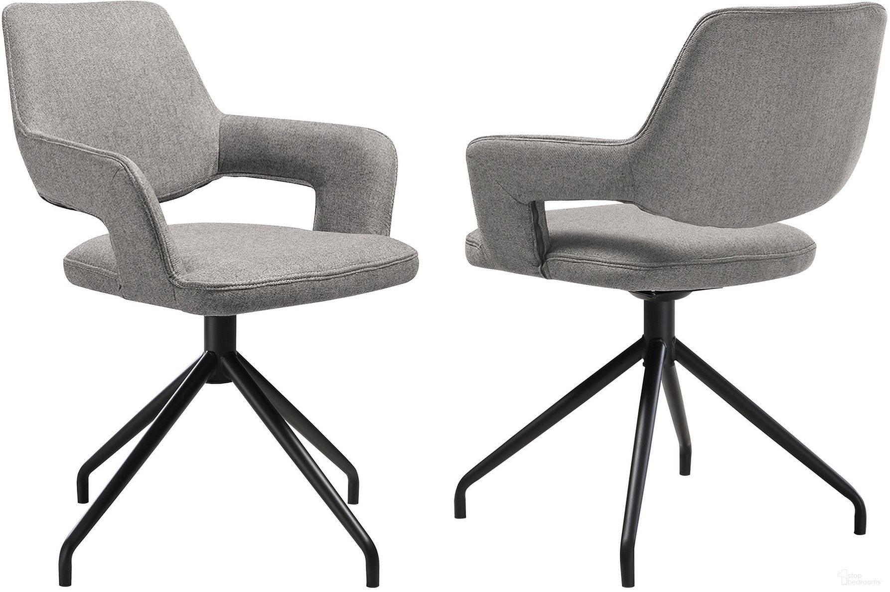 Penny Swivel Upholstered Dining Chair Set of 2 In Gray