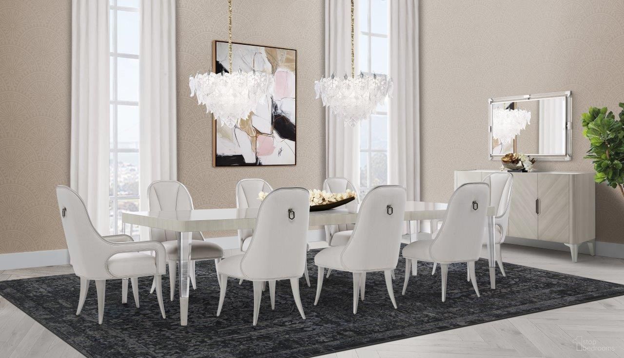 The appearance of Penthouse Dining Room Set In Ash Gray designed by Michael Amini in the modern / contemporary interior design. This ash gray piece of furniture was selected by 1StopBedrooms from Penthouse Collection to add a touch of cosiness and style into your home. Sku: NF9033000-130;NF9033003-130;NF9033003-130. Table Base Style: Legs. Table Top Shape: Rectangular. Material: Beech.