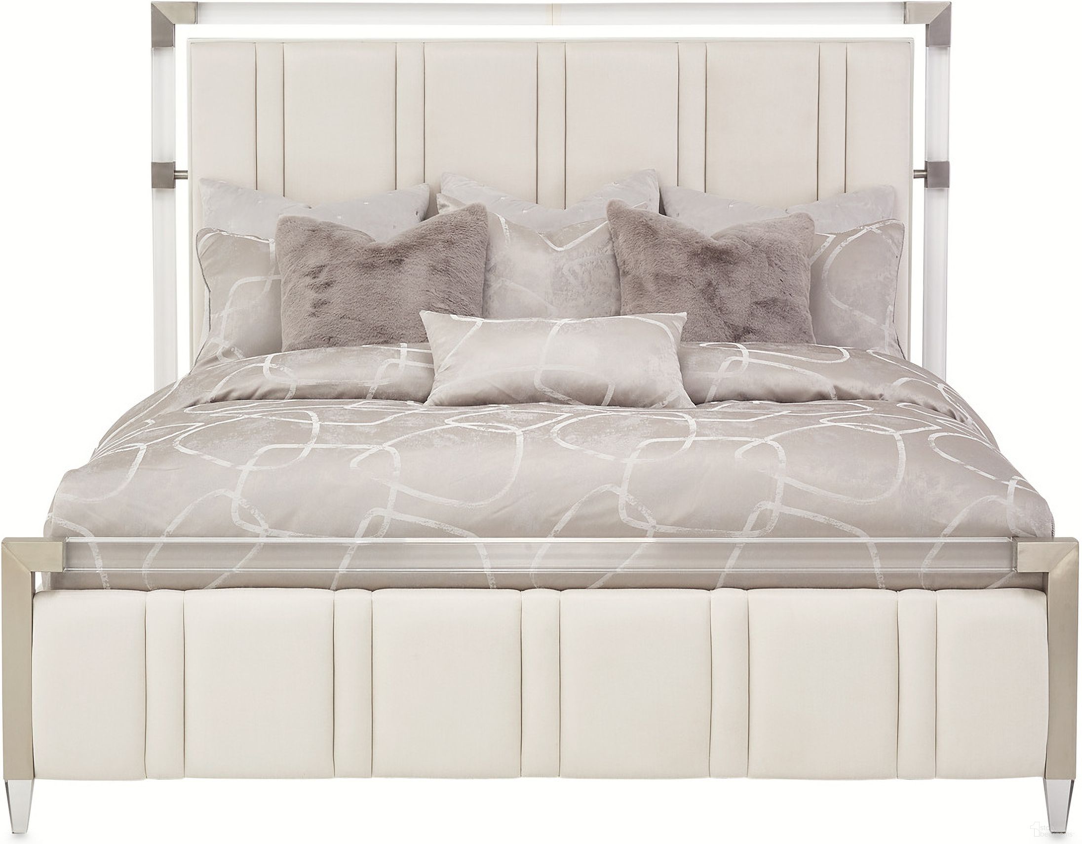 The appearance of Penthouse Eastern King Short Panel Bed In Ash Gray designed by Michael Amini in the modern / contemporary interior design. This ash gray piece of furniture was selected by 1StopBedrooms from Penthouse Collection to add a touch of cosiness and style into your home. Sku: NF9033017-130;NF9033037-130;9000238-00. Bed Type: Panel Bed. Bed Size: King. Material: Beech.