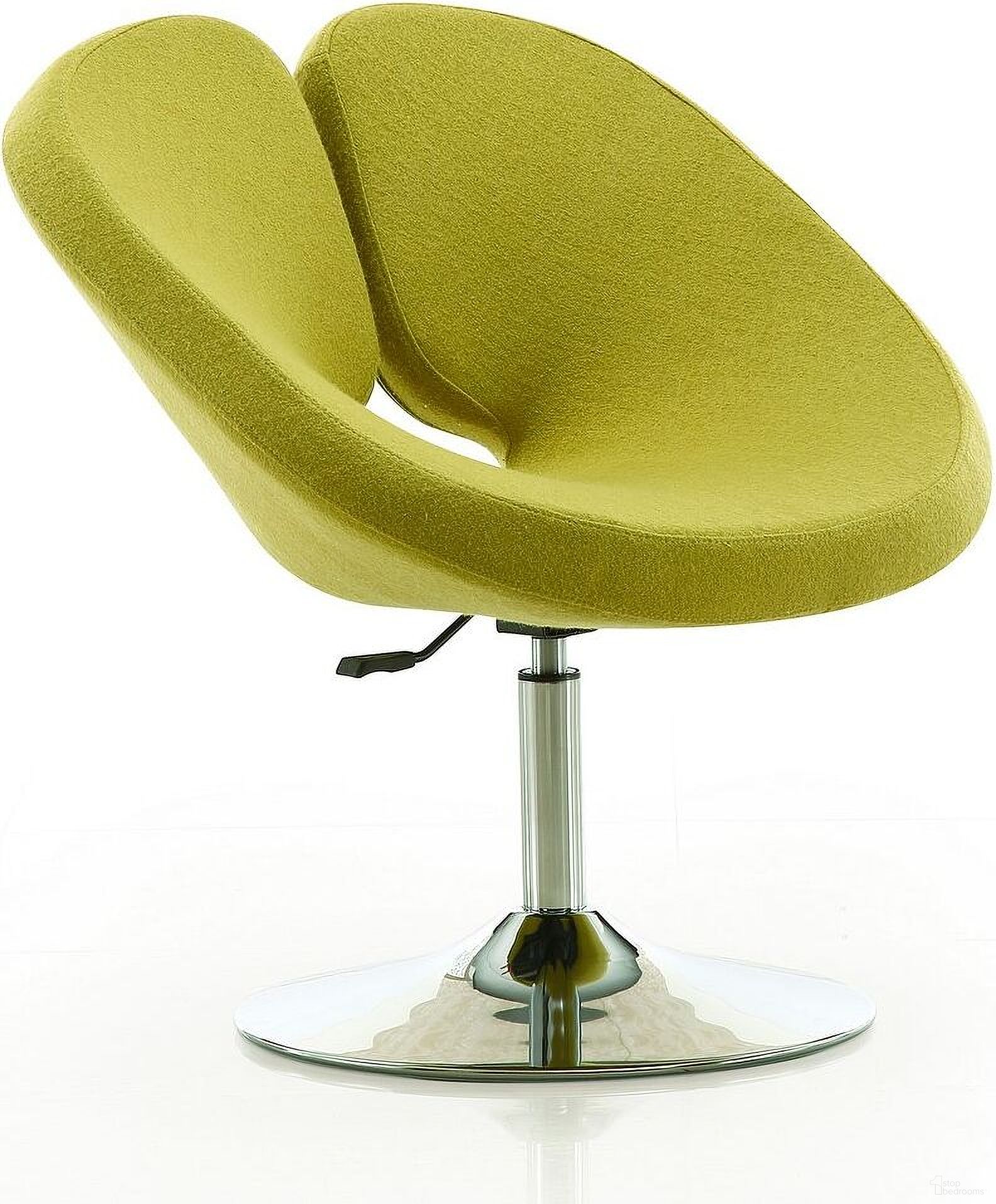 The appearance of Perch Adjustable Chair in Green and Polished Chrome designed by Manhattan Comfort in the modern / contemporary interior design. This green piece of furniture was selected by 1StopBedrooms from Perch Collection to add a touch of cosiness and style into your home. Sku: AC037-GR. Material: Metal.