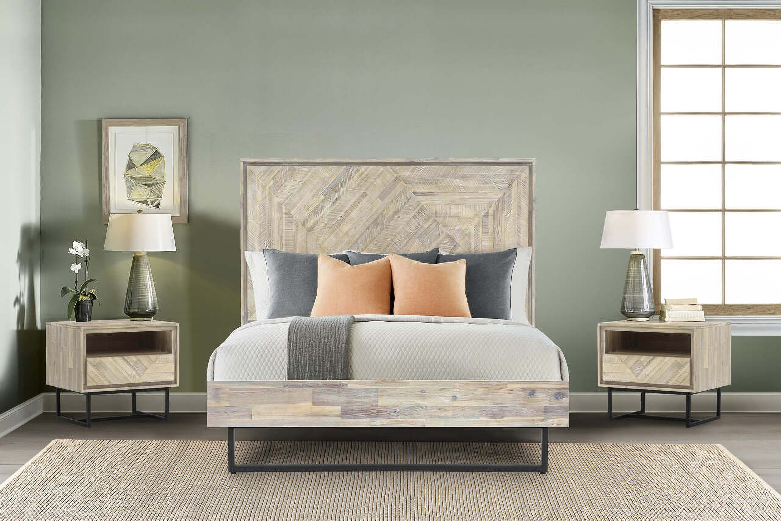 The appearance of Peridot 3-Piece Queen Bedroom Set In Natural Acacia Wood designed by Armen Living in the modern / contemporary interior design. This natural piece of furniture was selected by 1StopBedrooms from Peridot Collection to add a touch of cosiness and style into your home. Sku: LCPEBDNATQNBX1;LCPEBDNATQNBX2;LCPEBDNATQNBX3;LCPELANAT;LCPELANAT. Bed Type: Platform Bed. Material: Wood. Bed Size: Queen.