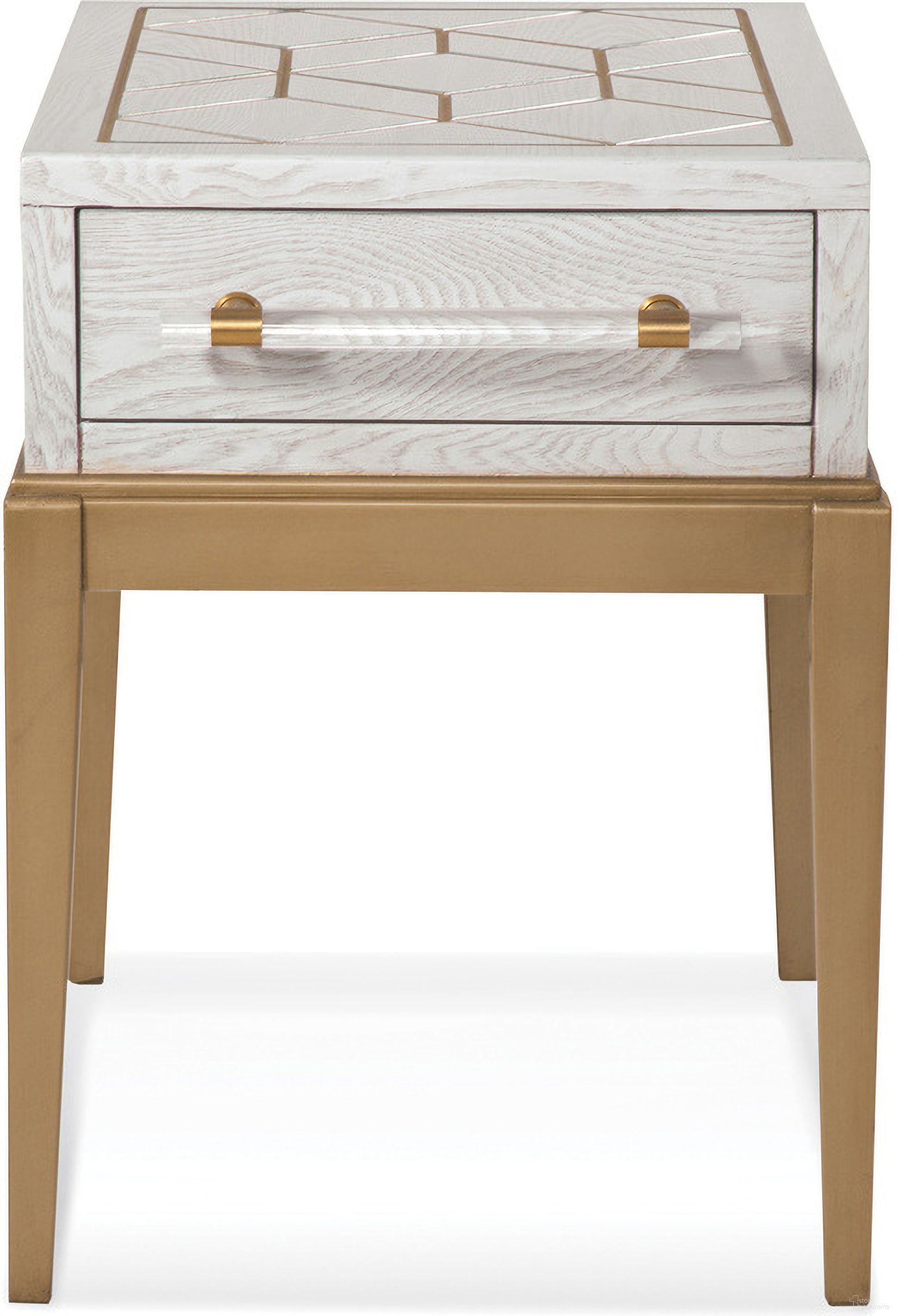 The appearance of Perrine Rectangle Accent Table In White designed by Bassett Mirror Company in the modern / contemporary interior design. This white piece of furniture was selected by 1StopBedrooms from Perrine Collection to add a touch of cosiness and style into your home. Sku: 2431-LR-203. Material: Solid Hardwood.