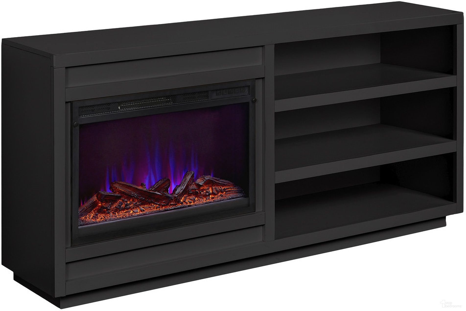 The appearance of Perry 65 Inch Fireplace Console In Black designed by Aspenhome in the modern / contemporary interior design. This black piece of furniture  was selected by 1StopBedrooms from Perry Collection to add a touch of cosiness and style into your home. Sku: MAA1942-BLK. Material: Wood.