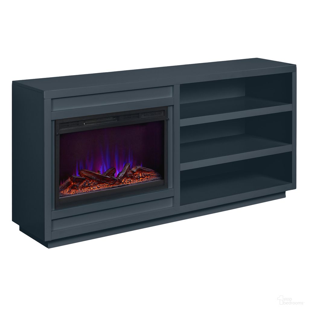 The appearance of Perry 65 Inch Fireplace Console In Malta Blue designed by Aspenhome in the modern / contemporary interior design. This blue piece of furniture  was selected by 1StopBedrooms from Perry Collection to add a touch of cosiness and style into your home. Sku: MAA1942-MBL. Material: Wood.