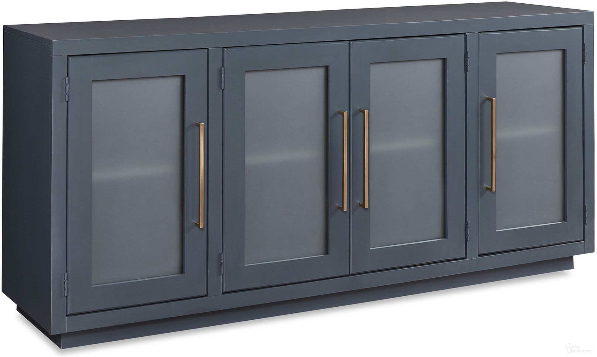 The appearance of Perry 66 Inch Console with 4 Doors In Malta Blue designed by Aspenhome in the modern / contemporary interior design. This blue piece of furniture  was selected by 1StopBedrooms from Perry Collection to add a touch of cosiness and style into your home. Sku: MAA1240-MBL. Material: Wood.