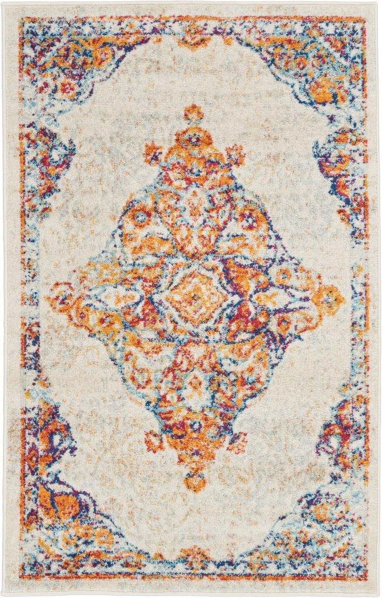 The appearance of Persian Vintage Ivory And Multi 3 X 5 Area Rug designed by Nourison in the rustic / southwestern interior design. This ivory and multicolor piece of furniture was selected by 1StopBedrooms from Persian Vintage Collection to add a touch of cosiness and style into your home. Sku: 99446714299. Material: Polypropylene.