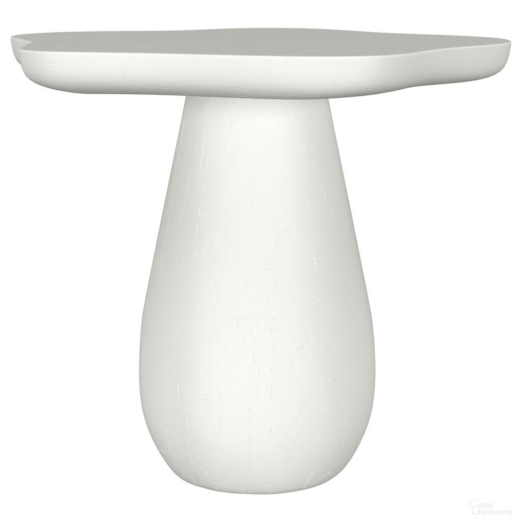 Perth 17 Inch Side Table with Cloud-Shaped Top In Off White