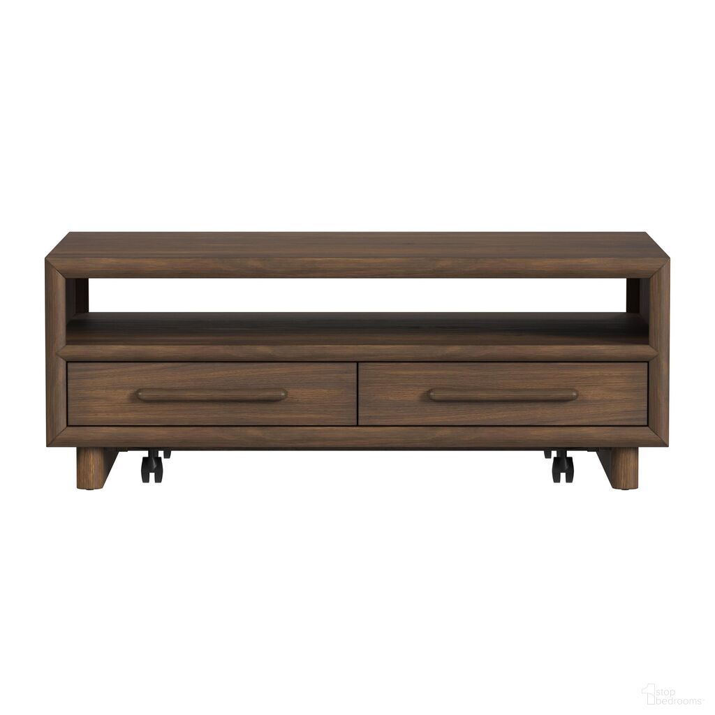The appearance of Perth 4-Drawer Coffee Table with Casters In Brown designed by Picket House in the transitional interior design. This brown piece of furniture was selected by 1StopBedrooms from Perth Collection to add a touch of cosiness and style into your home. Sku: T-16760-5-CT. Material: Walnut.
