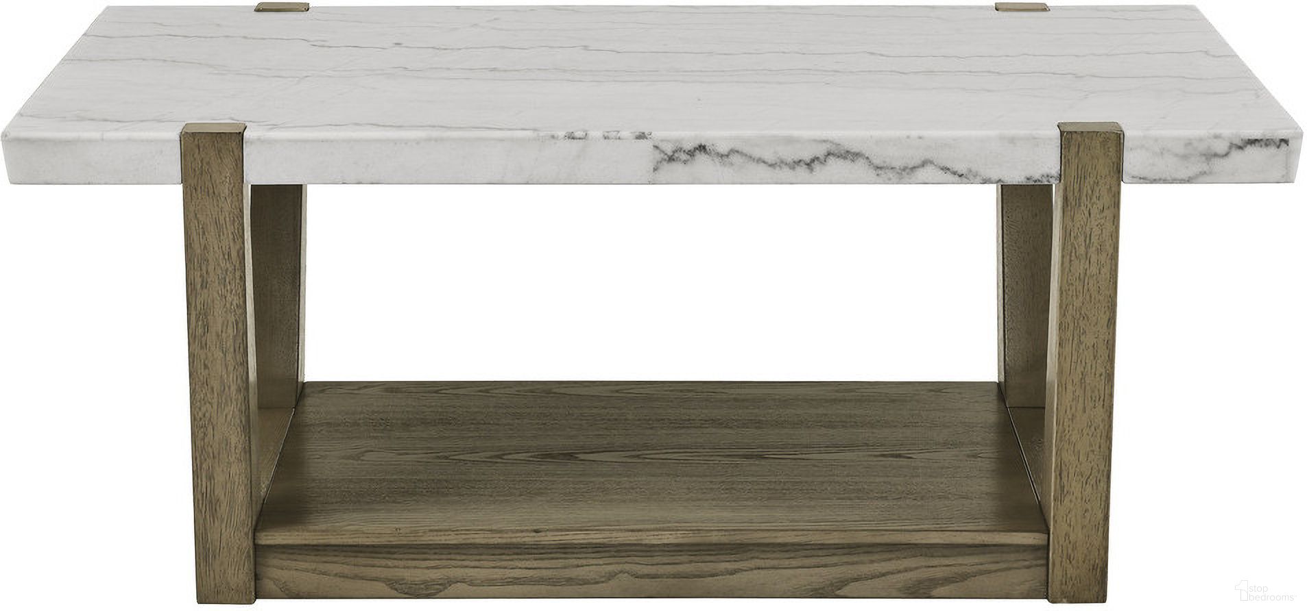 The appearance of Perth Marble Cocktail Table with Casters In White designed by Steve Silver in the modern / contemporary interior design. This white piece of furniture  was selected by 1StopBedrooms from Perth Collection to add a touch of cosiness and style into your home. Sku: ER100C. Material: MDF.