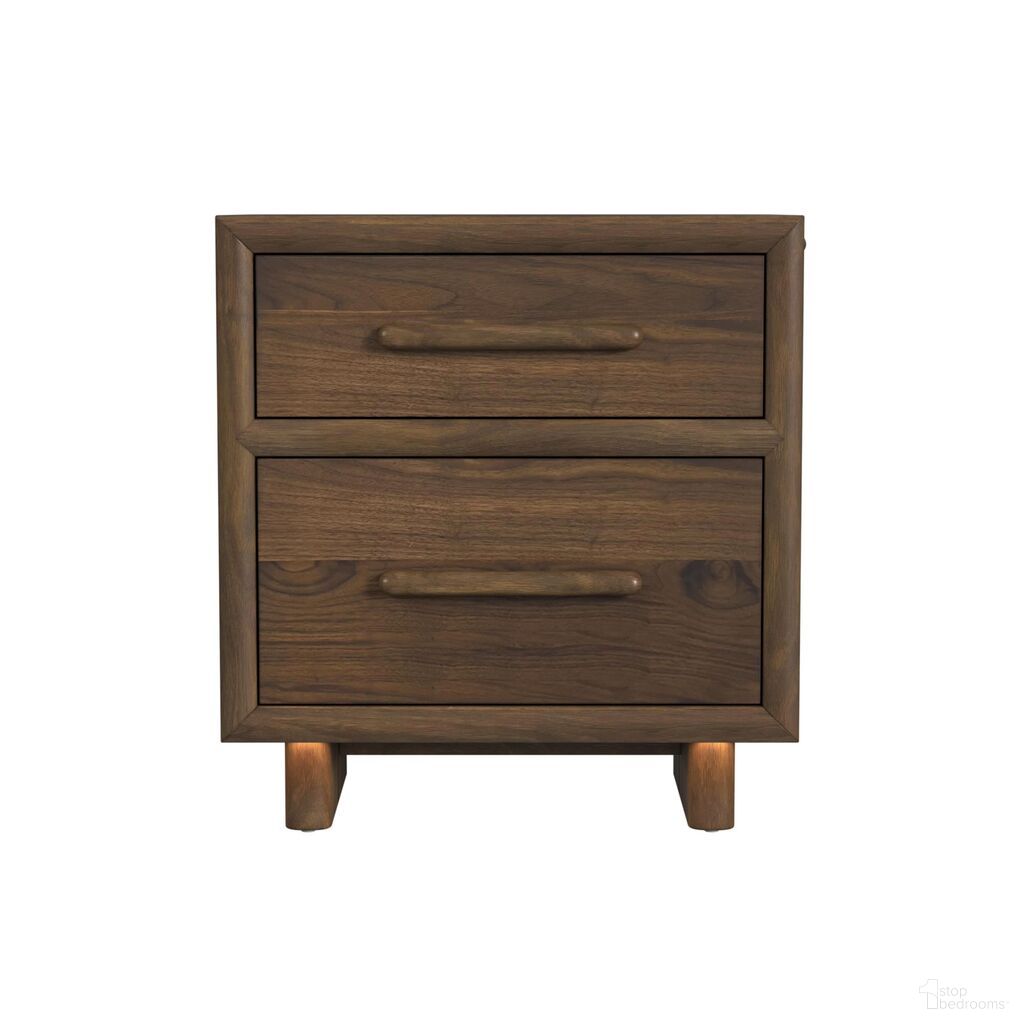 Perth Nightstand with USBC and LED In Brown
