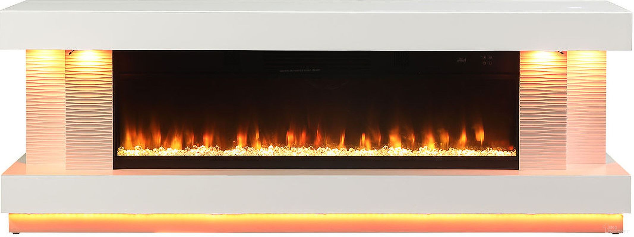 The appearance of Peseux 71 Inch TV Stand with Electric Fireplace In White designed by Furniture of America in the modern / contemporary interior design. This white piece of furniture was selected by 1StopBedrooms from Peseux Collection to add a touch of cosiness and style into your home. Sku: FM-AC8009WH-TV. Material: Pine.