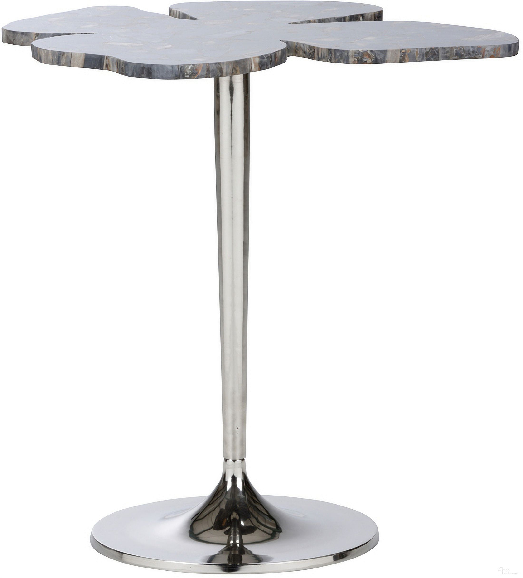 The appearance of Petal Side Table - Petrified Wood In Black and Brown designed by Chelsea House in the modern / contemporary interior design. This black/brown piece of furniture was selected by 1StopBedrooms from Chelsea House Misc Collection to add a touch of cosiness and style into your home. Sku: 385298. Material: Stone.
