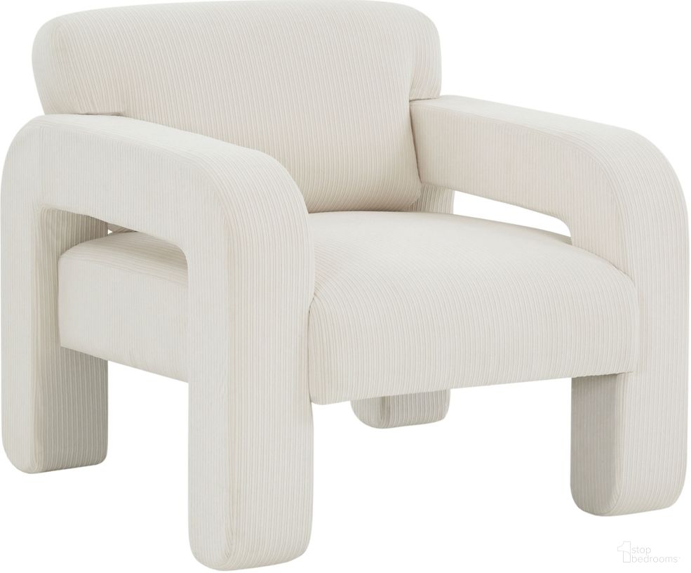 The appearance of Petey Corduroy Accent Chair In Creme designed by Safavieh Couture in the modern / contemporary interior design. This creme piece of furniture  was selected by 1StopBedrooms from Petey Collection to add a touch of cosiness and style into your home. Sku: SFV5109A. Material: Wood.