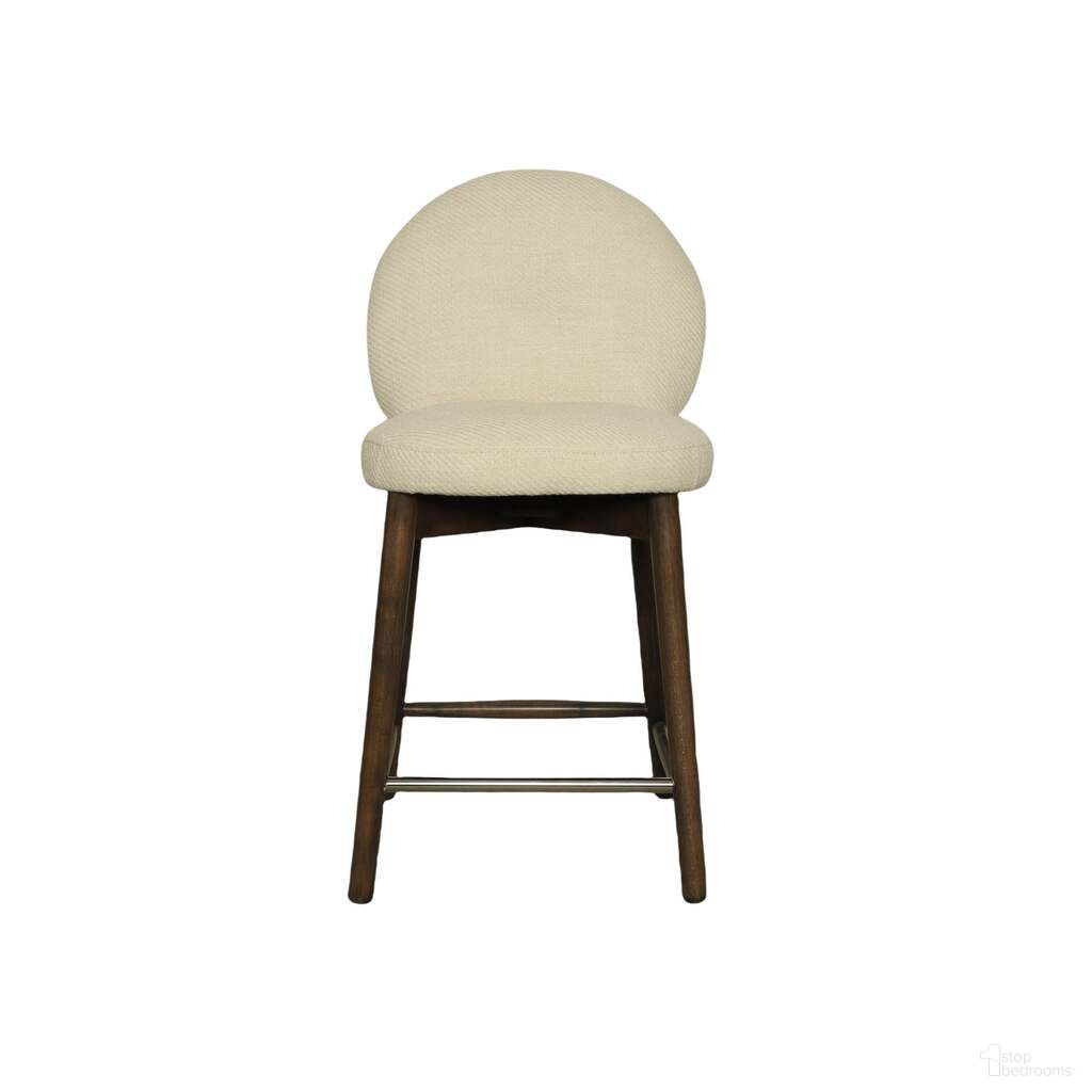 The appearance of Petite Counter Stool In Crosshatch Pebble Cream and Dark Brown designed by LH Imports in the modern / contemporary interior design. This crosshatch pebble cream/dark brown piece of furniture was selected by 1StopBedrooms from Petite Collection to add a touch of cosiness and style into your home. Sku: CR046. Material: Rubberwood.