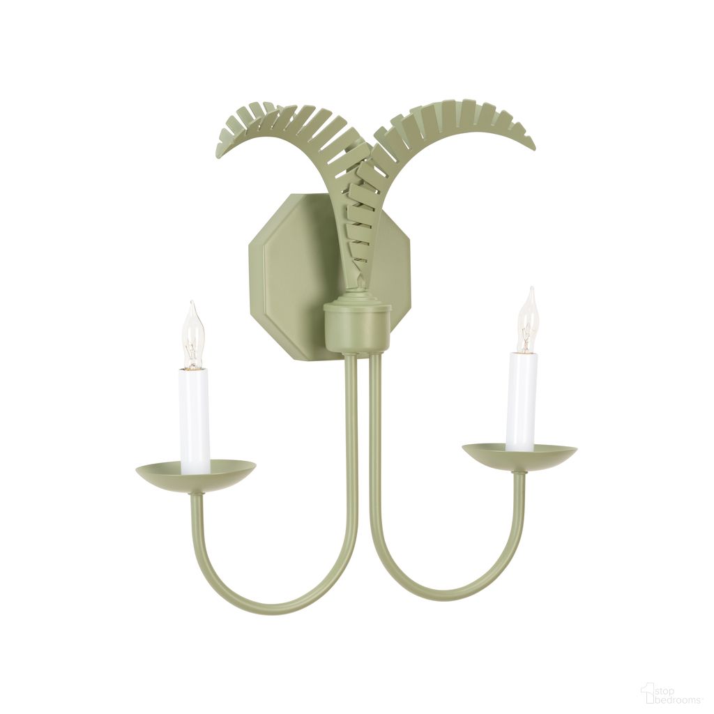 The appearance of Petite Palm Sconce In Green designed by Wildwood in the modern / contemporary interior design. This green piece of furniture  was selected by 1StopBedrooms from Meg Braff Collection to add a touch of cosiness and style into your home. Sku: 12158. Material: Metal.