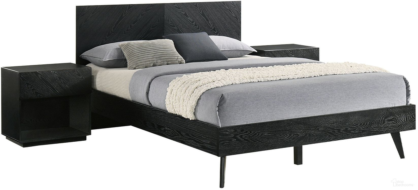 The appearance of Petra 3 Piece Wood Queen Bedroom Set In Black designed by Armen Living in the transitional interior design. This black piece of furniture was selected by 1StopBedrooms from Petra Collection to add a touch of cosiness and style into your home. Sku: LCPTBDQNBLKBX1;LCPTBDQNBLKBX2;LCPTBDQNBLKBX3;LCPTLABLK;LCPTLABLK. Bed Type: Platform Bed. Material: Wood. Bed Size: Queen.