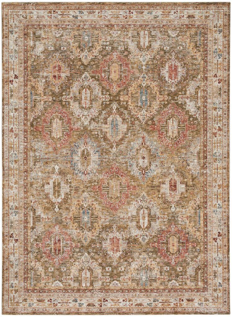 The appearance of Petra 9'3" x 12'7" Indoor Rug In Green designed by Nourison in the rustic / southwestern interior design. This green piece of furniture was selected by 1StopBedrooms from Petra Collection to add a touch of cosiness and style into your home. Sku: 99446026866. Material: Polyester.